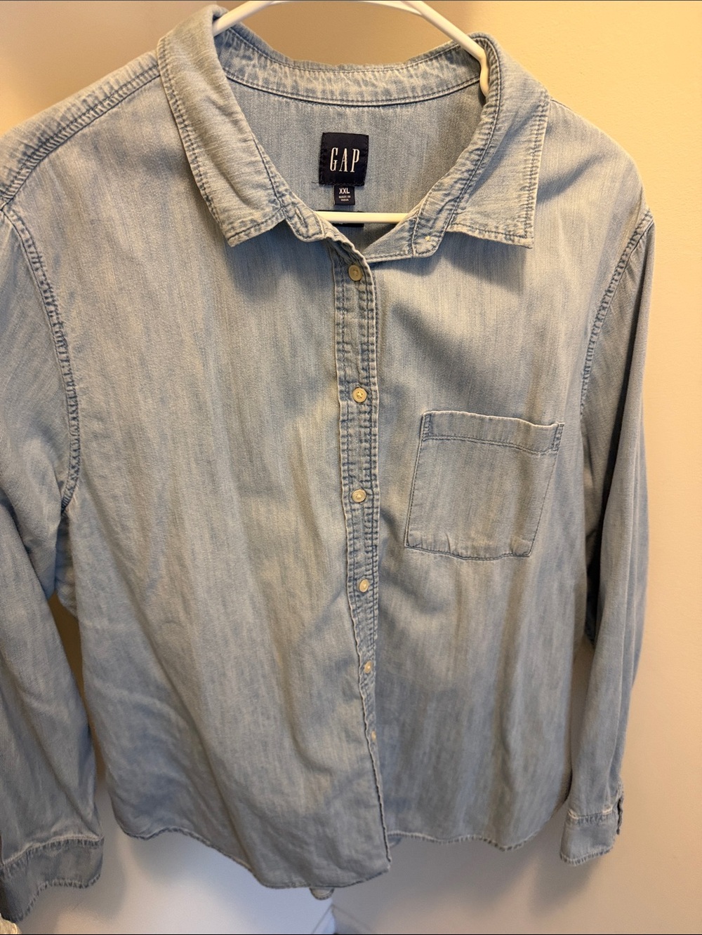 GAP Pale Blue Denim Button-Front Shirt